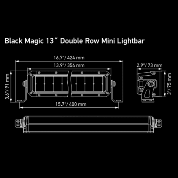 Hella Black Magic Tough LED Mini Lightbar 13˝