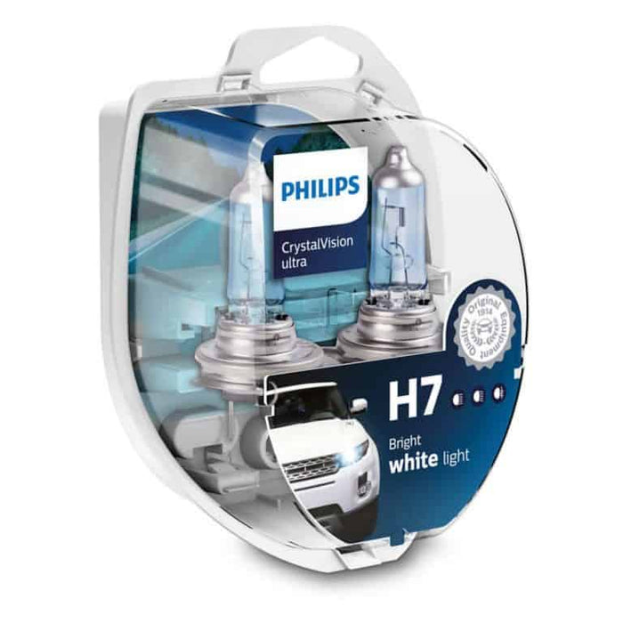 Philips Crystal Vision Ultra H7 + 2 Free Park Light Bulbs