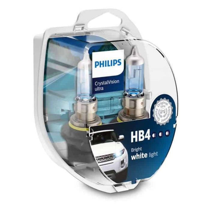 Philips Crystal Vision Ultra HB4 + 2 Free Park Light Bulbs