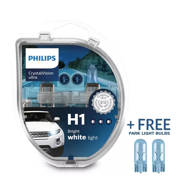 Philips Crystal Vision Ultra H1 + 2 Free Park Light Bulbs