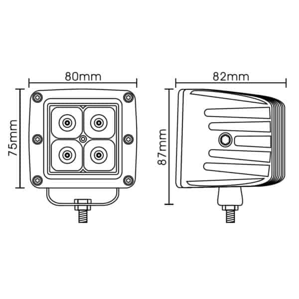 Hella Valuefit Square Cube 4 LED - Spot (Single)