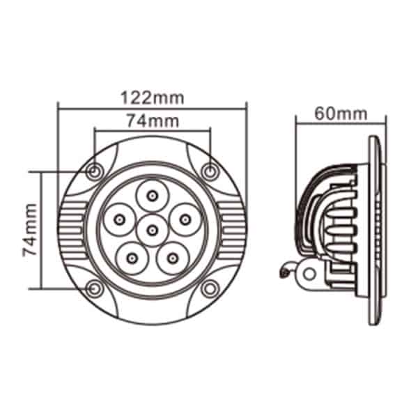 Hella Valuefit Flush Mount 6 LED Round 90mm Close Range