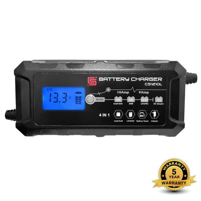 CS Battery Charger 12V 10A Lead Acid & 14,4V 9A LiFePO4