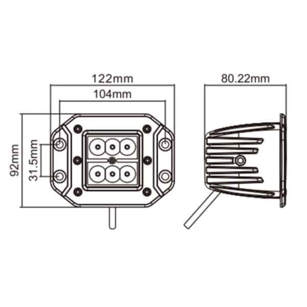 Hella Valuefit Flush Mount 6 LED Cube Light Close Range - Alpha Accessories (Pty) Ltd