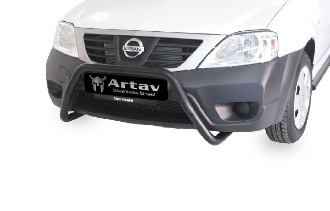 Nissan NP200 Black Stainless Steel Nudge Bar - Alpha Accessories (Pty) Ltd