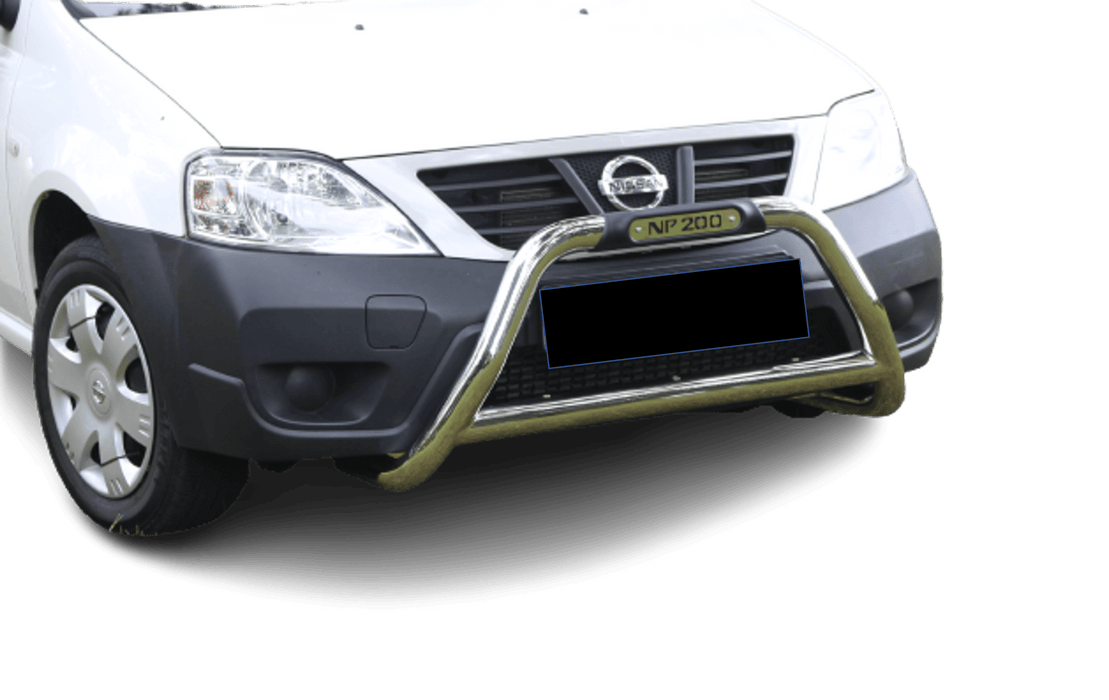 Nissan NP200 Nudge Bar 63mm w Cross Member & Light Mountings - Alpha Accessories (Pty) Ltd